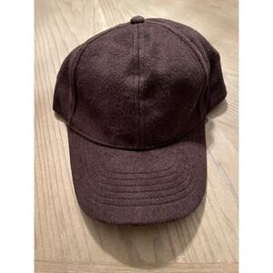 Express Mens Wool Blend Baseball Cap Hat Dark Brown